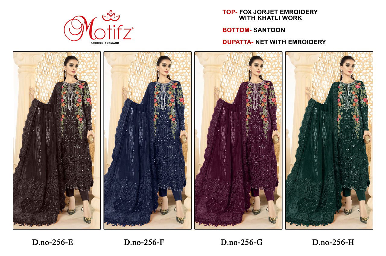 Motifz 256 EFGH Heavy Festive Wear Wholesale Pakistani Salwar Suits Catalog